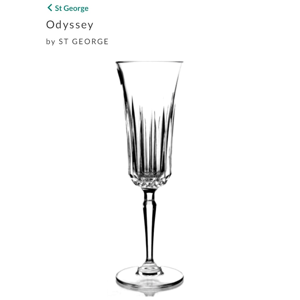 Set of 6 St George Crystal Champagne glasses